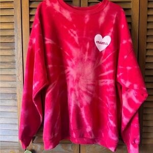 Red Tie-Dye 'Mama' Sweatshirt - Great Valentine’s Gift!
